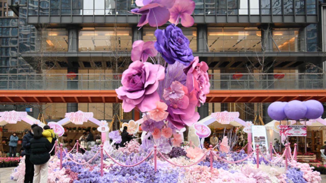 Çin'in Chengdu kentinde Çin Yeni Yılı çiçek fuarıyla kutlanıyor
