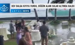 Hawaii'de dev dalga kıyıya vurdu, düğün alanı sular altında kaldı