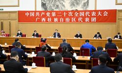 Xi, Guangxi Zhuang Özerk Bölgesi delegeleriyle grup görüşmesine katıldı