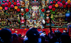 Çin'deki Taer Manastırı'nda tereyağından heykel sergisi düzenlendi