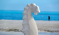 Mısır'ın Yeni Alameyn kentinin sahili beyaz heykellerle dolu açık hava galerisine dönüştü