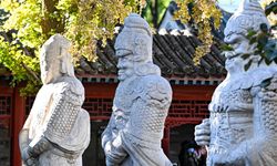 Çin'in başkentindeki Beijing Taş Oymacılığı Sanat Müzesi sonbahar renklerine büründü