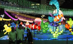 Hong Kong'da Güz Ortası Festivali kapsamında düzenlenen fener gösterisi ziyaretçilerin ilgi odağı oldu