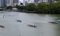 6. Asya Plaj Oyunları'nda küçük ejderha teknesi kadınlar 400 metre yarışında kıyasıya mücadele