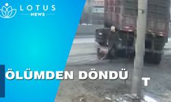 Cesur görgü tanığı yaşlı kadını geri geri giden kamyondan kurtardı