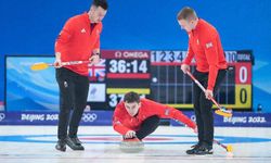 Beijing 2022'de erkekler curling İngiltere-Rusya maçından bir kare