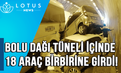 Bolu Dağı tüneli içinde 18 araç birbirine girdi