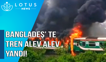 Bangladeş’te tren alev alev yandı