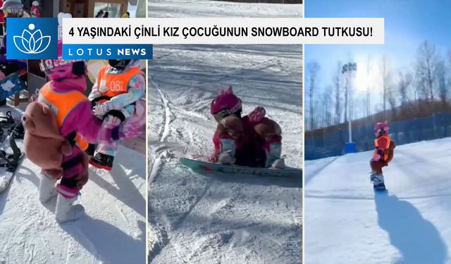 Video: 4 yaşındaki Çinli kız çocuğunun snowboard tutkusu