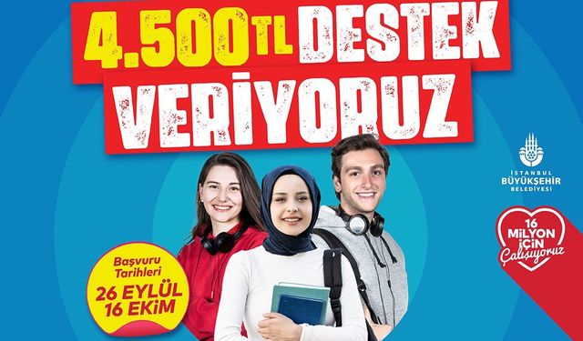 75 Bin Öğrenciye 4 BİN 500 TL Destek