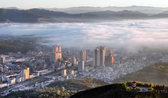 Shaanxi'den sabah manzarası