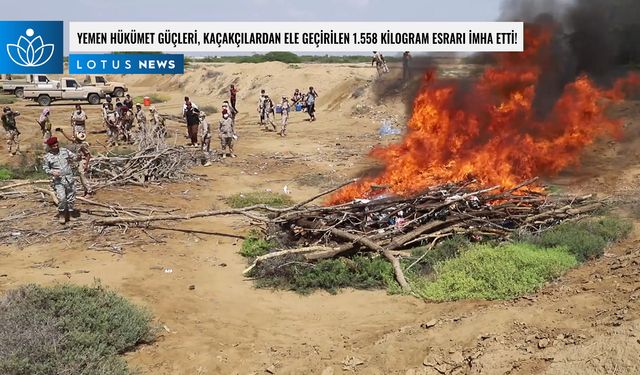 Video: Yemen hükümet güçleri, kaçakçılardan ele geçirilen 1.558 kilogram esrarı imha etti