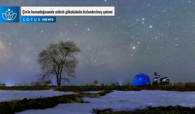 Video: Çin'in kuzeydoğusunda yıldızlı gökyüzünün hızlandırılmış çekimi