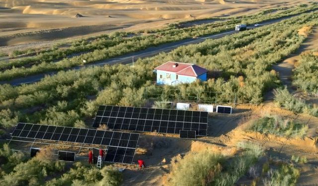 Tarim petrol sahası 200 megavatlık fotovoltaik elektrik üssü inşa etti