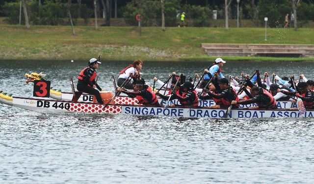 Singapur'da ejderha teknesi yarışı düzenlendi