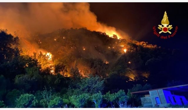 İtalya'nın Sicilya adası orman yangınlarıyla mücadele ediyor