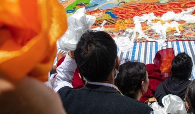 Tibet'teki Shoton Festivali renkli görüntülere sahne oldu