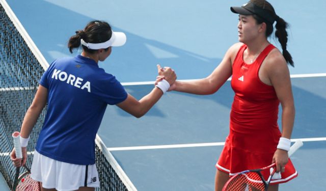 19. Asya Oyunları kadınlar tenis çeyrek final maçında Çin ile Güney Kore karşılaştı