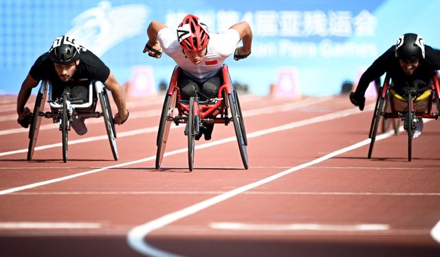 4. Asya Paralimpik Oyunları'nda erkekler 100 metre T34 finali yapıldı