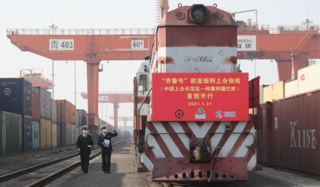 Çin'in Shandong eyaletinde bu yıl 2.500 Çin-Avrupa yük treni seferi işlem gördü