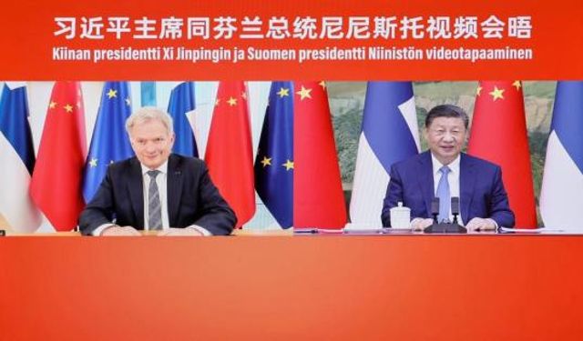 Xi, video bağlantısı üzerinden Finlandiya cumhurbaşkanı ile görüştü