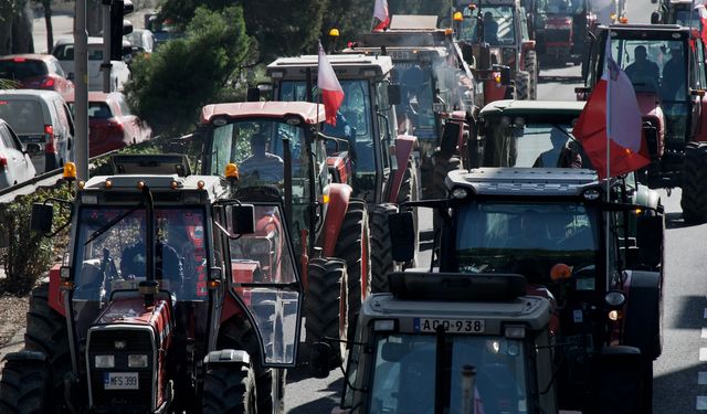 Maltalı çiftçiler AB politikalarını protesto etmek için yollara çıktı