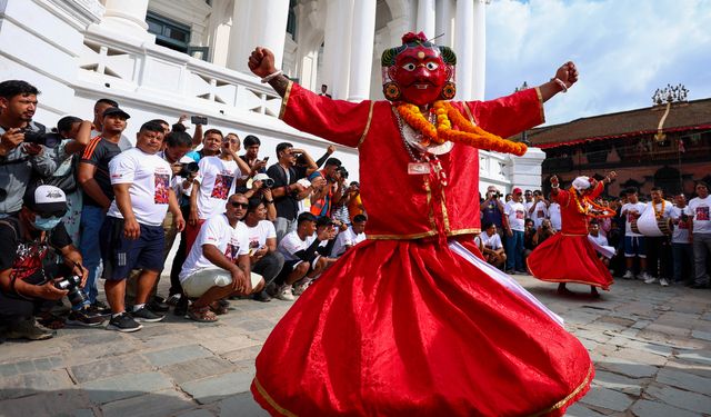 Nepal'in başkenti Katmandu'da Indra Jatra Festivali kutlanıyor