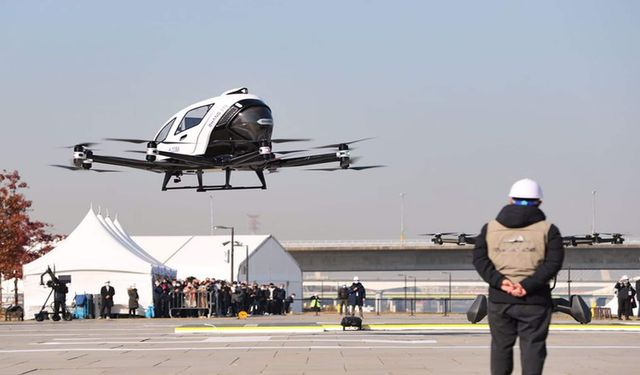 Güney Kore'de drone taksi gösterisi!