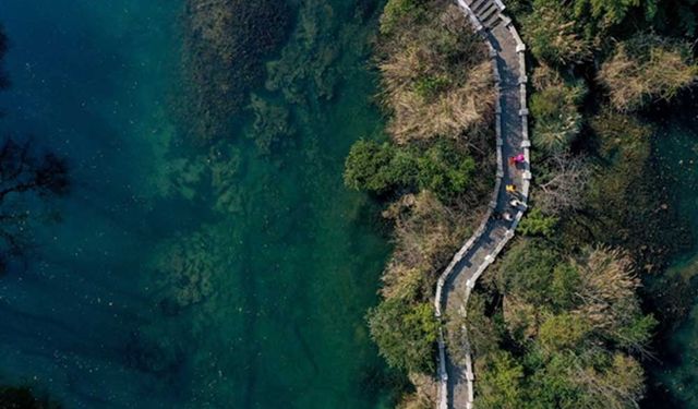 Çin'in güneybatısındaki ulusal parkın havadan görünümü