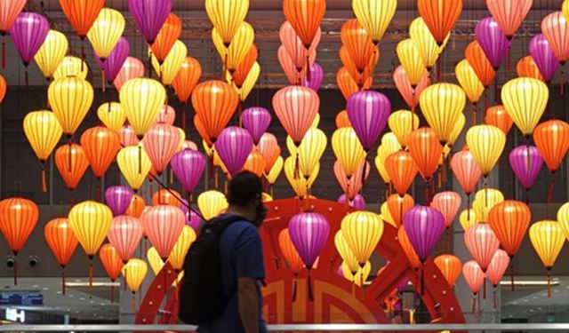 Singapur'da yeni yıl süslemeleri