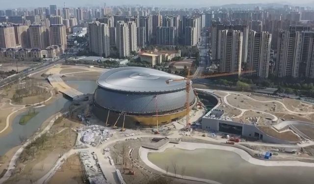 Hangzhou 2022 Asya Oyunları için yapılan stadyum tamamlanmak üzere