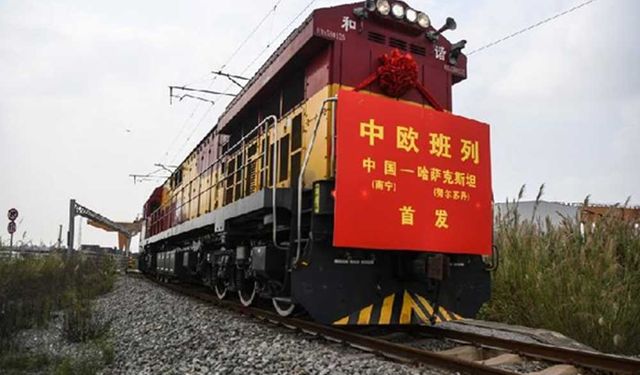 Çin'in güneyindeki Guangxi'den geçen Çin-Avrupa yük treni seferleri Ocak-Temmuz döneminde hızlı şekilde arttı