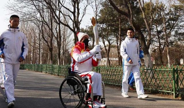 Kış Paralimpik Oyunları meşale turu Beijing'deki Olimpik Orman Parkı'nda gerçekleştirildi