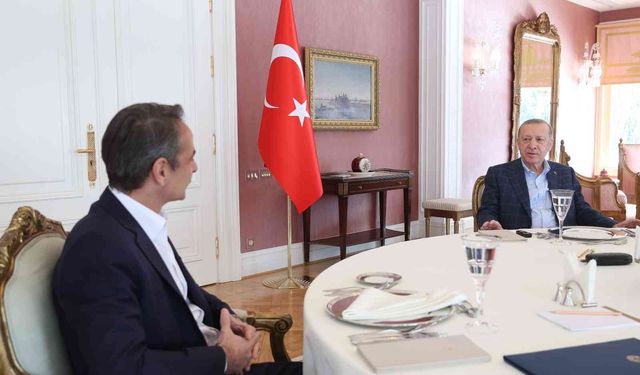 Cumhurbaşkanı Erdoğan, Yunanistan Başbakanı Miçotakis’i kabul etti