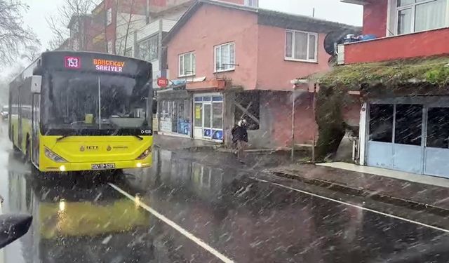 Sarıyer’de kar yağışı başladı