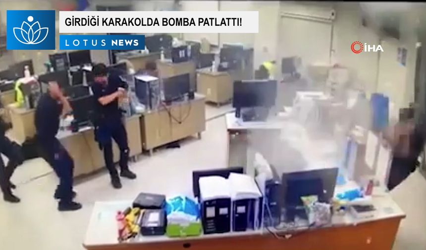 Girdiği karakolda bomba patlattı, ağır yaralandı