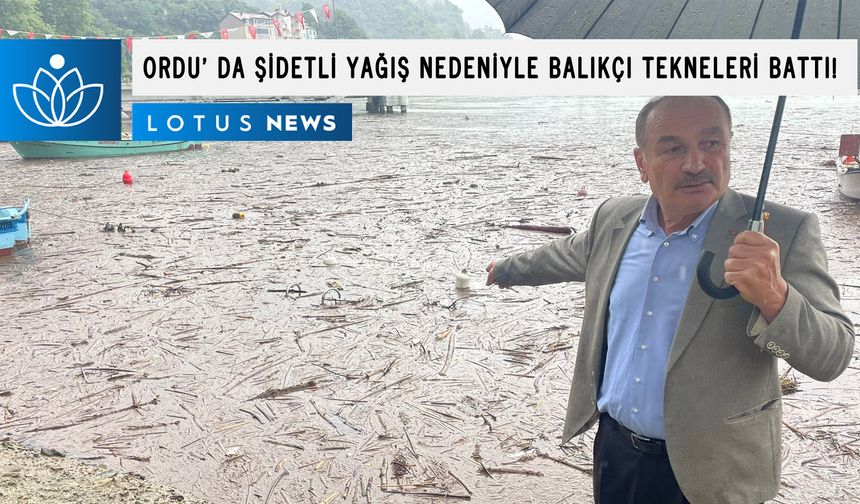 Ordu' da şiddetli yağış nedeniyle balıkçı tekneleri battı