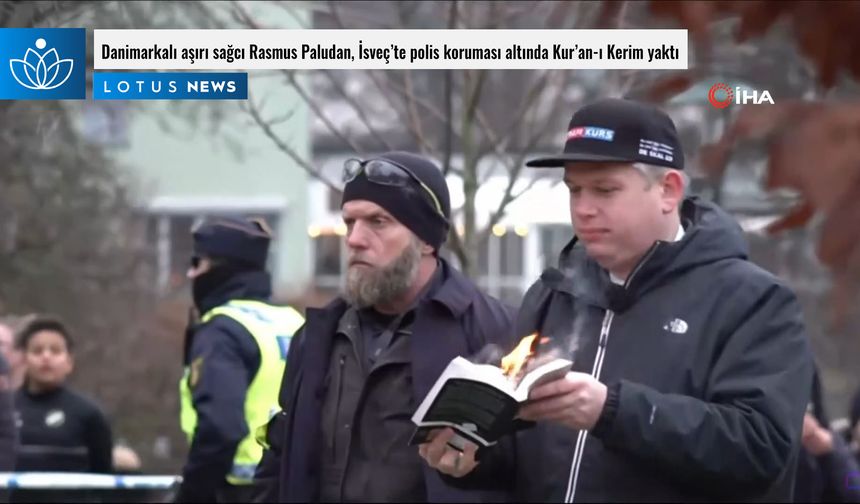 Danimarkalı aşırı sağcı Rasmus Paludan, İsveç’te polis koruması altında Kur’an-ı Kerim yaktı