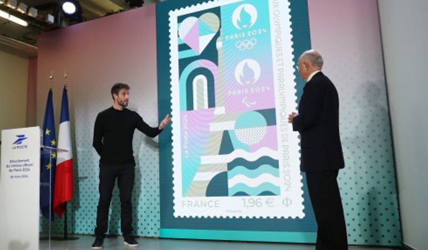 Fransa'da 2024 Olimpiyat ve Paralimpik Oyunları için hazırlanan pul tanıtıldı
