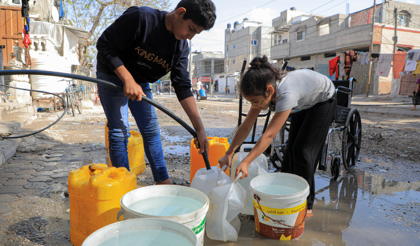 Refah'ta yaşayan Filistinliler suya erişim zorluğu çekiyor