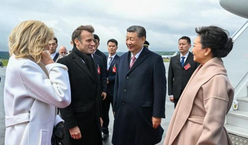 Macron, Çin Cumhurbaşkanı Xi'yi Tarbes'da ağırladı