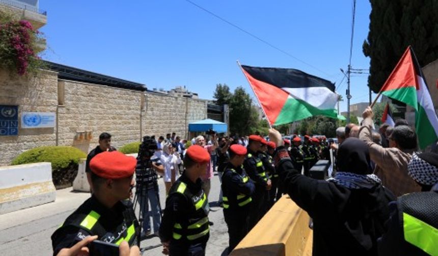 Ürdün'de, Nakba'nın 76'ncı yıldönümü münasebetiyle Filistin'e destek gösterisi düzenlendi