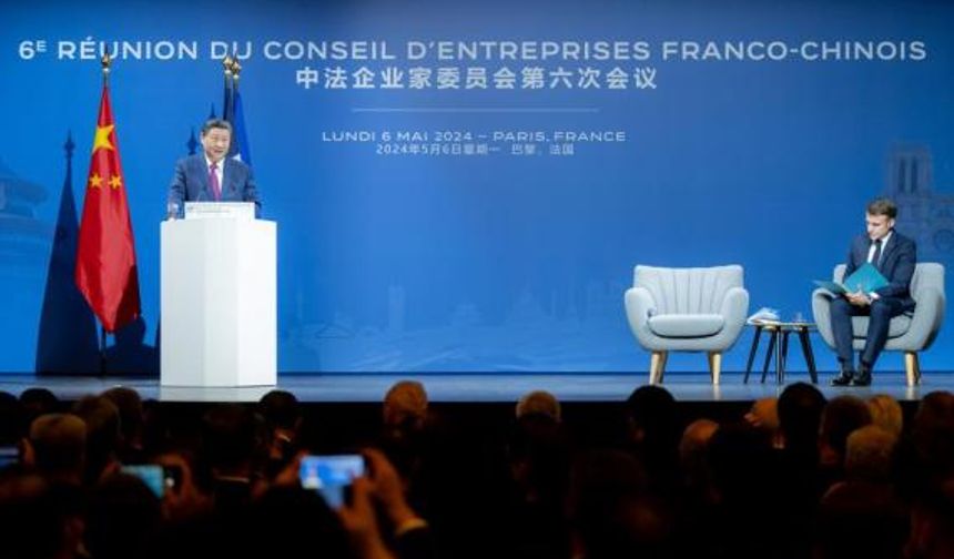 Xi ve Macron, Çin-Fransa İş Konseyi 6. toplantısının kapanış törenine katıldı