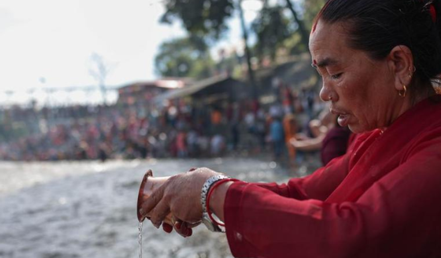 Nepal'de Babalar Günü olarak bilinen Kuse Aunsi kutlandı