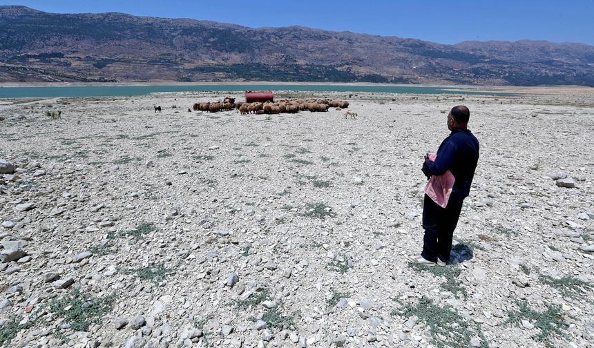Lübnan'daki Karun Gölü'nün su seviyesi kuraklık ve sıcak hava nedeniyle hızla düşüyor