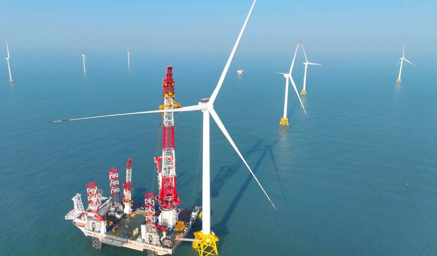 Çin'in Fujian eyaleti kıyılarında 20 megavatlık yeni rüzgar türbini ünitesi kuruldu