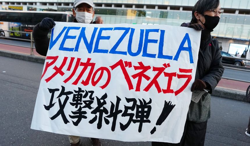 Japonya'nın başkenti Tokyo'da Venezuela'ya destek gösterisi düzenlendi