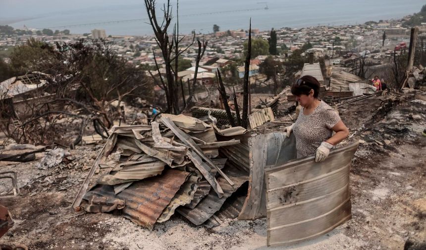 Şili'yi etkisi altına alan orman yangınlarında binlerce hektarlık alan kül oldu