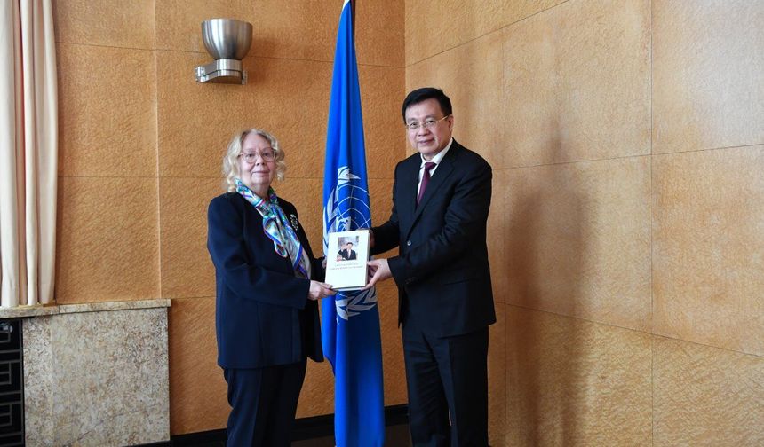 Xinhua Haber Ajansı Başkanı, BM Cenevre Ofisi Genel Direktörü ile görüştü