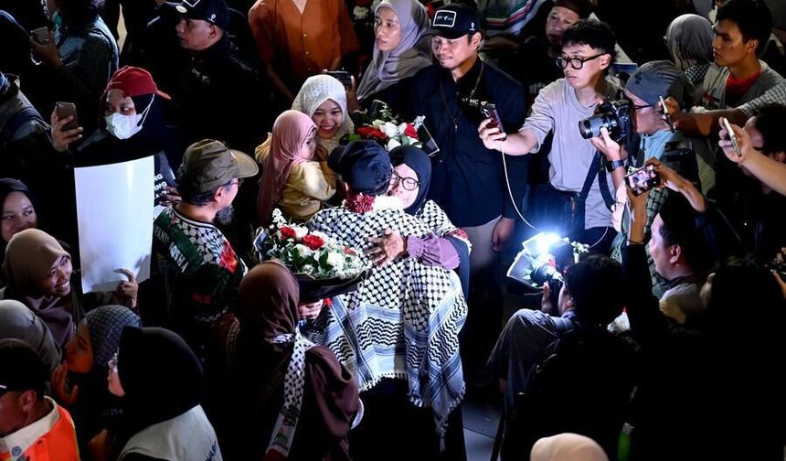 2. Küresel Sumud Filosu'na katılan Endonezyalı gönüllüler ülkeye geri döndü